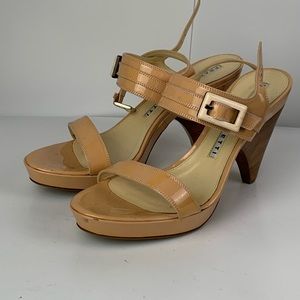 Fratelli Rossetti Patent Cone Heel Platform Pump Sandals Sz 39